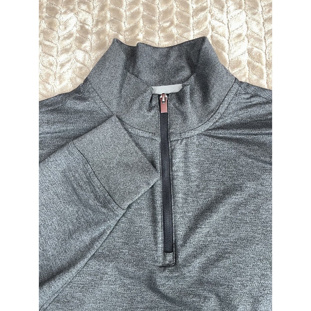 Van Heusen Men’s Quarter Zip Pullover Sweatshirt Gray Medium Performance Fit